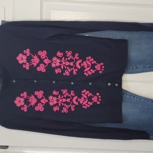 J. CREW WOOL BLEND BLACK LABEL CARDIGAN SWEATER